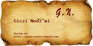 Giczi Noémi névjegykártya
